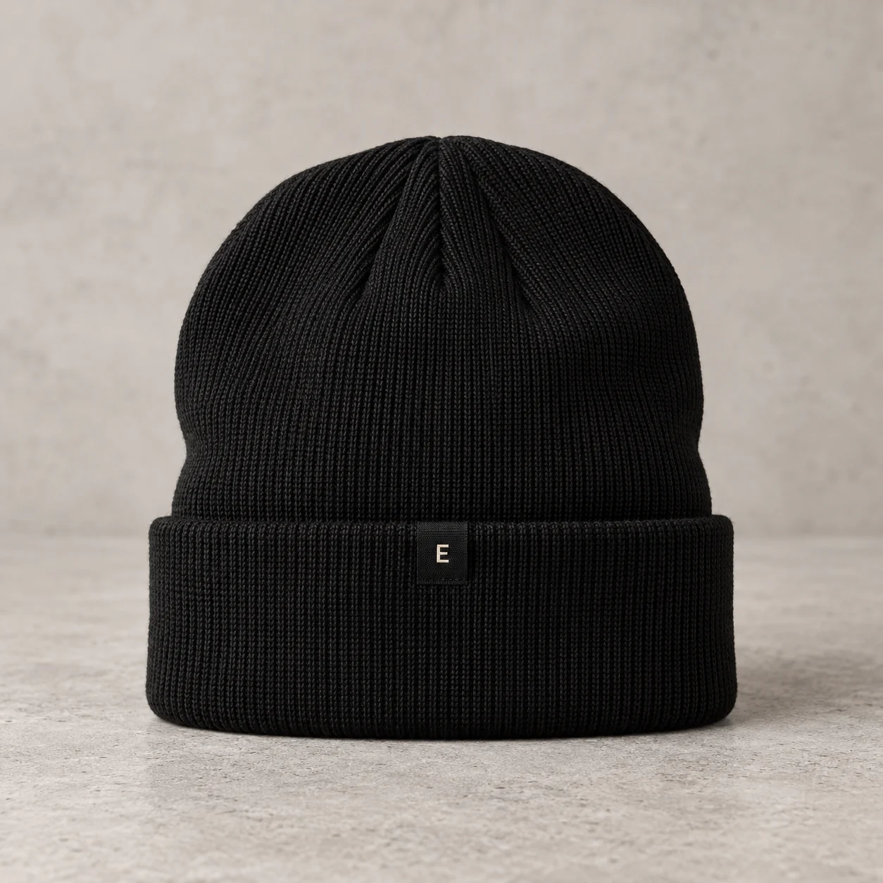 Black Static Cuff Beanie