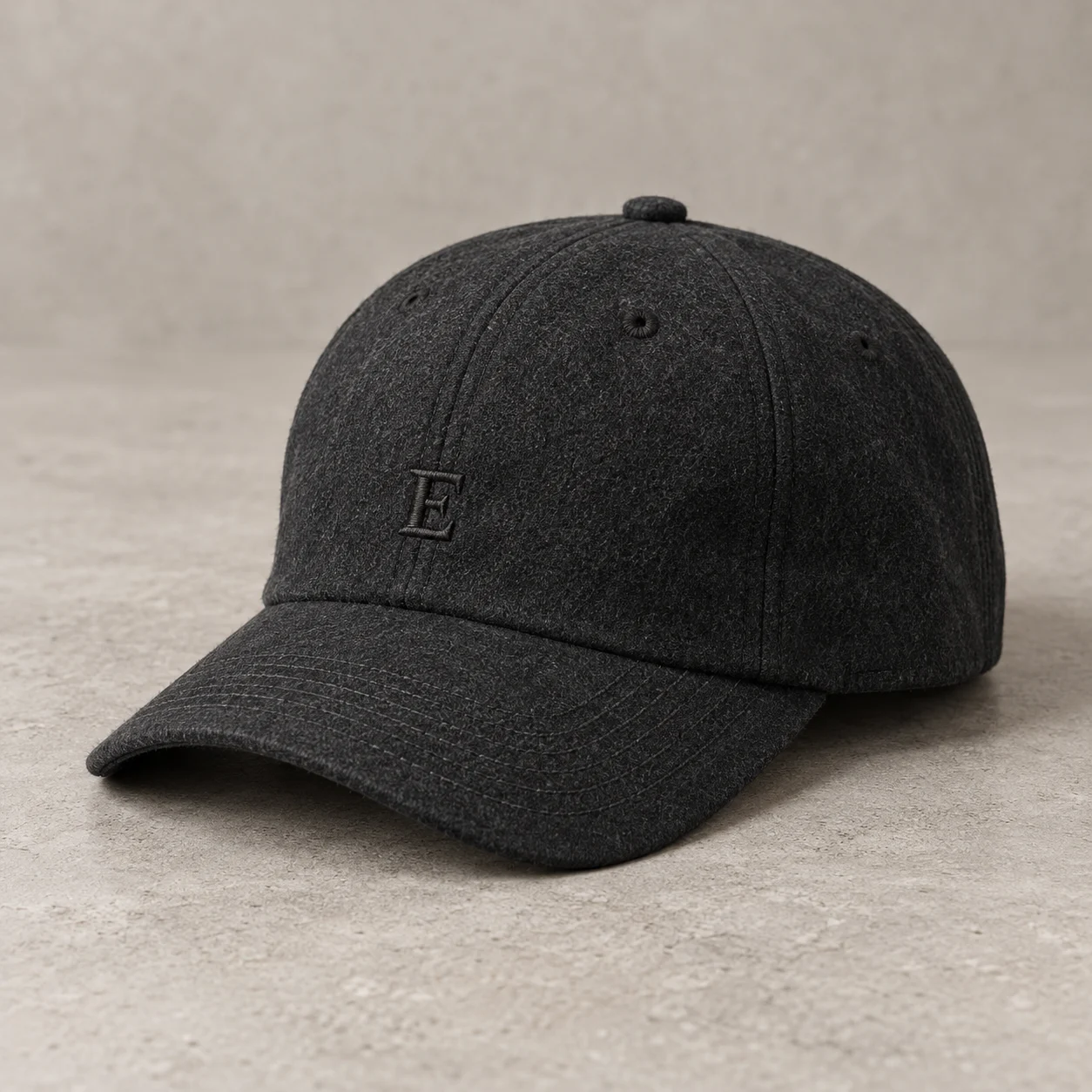 Charcoal Black Ironmark Wool Cap