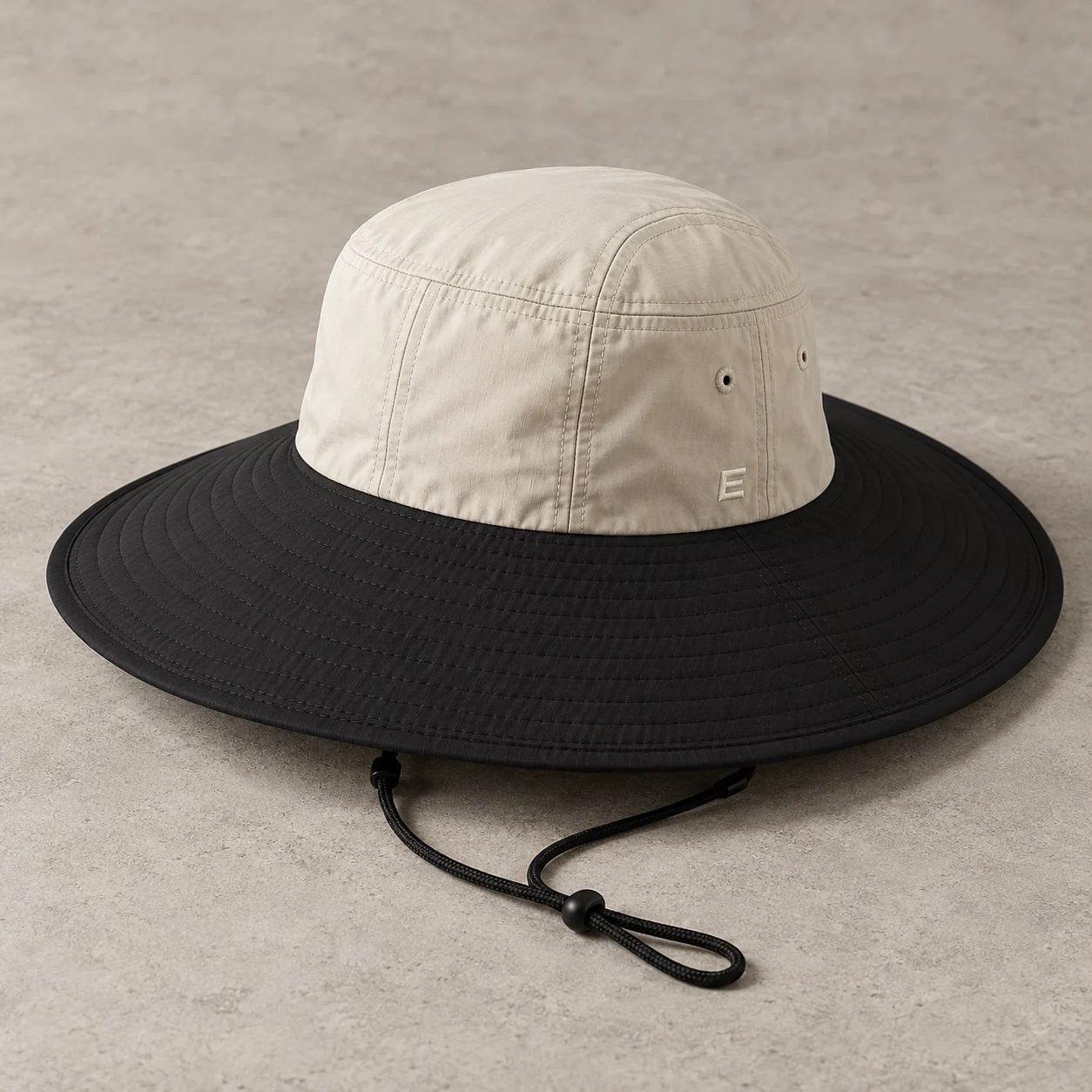 Black / Bone Halo Extended-Brim Hat